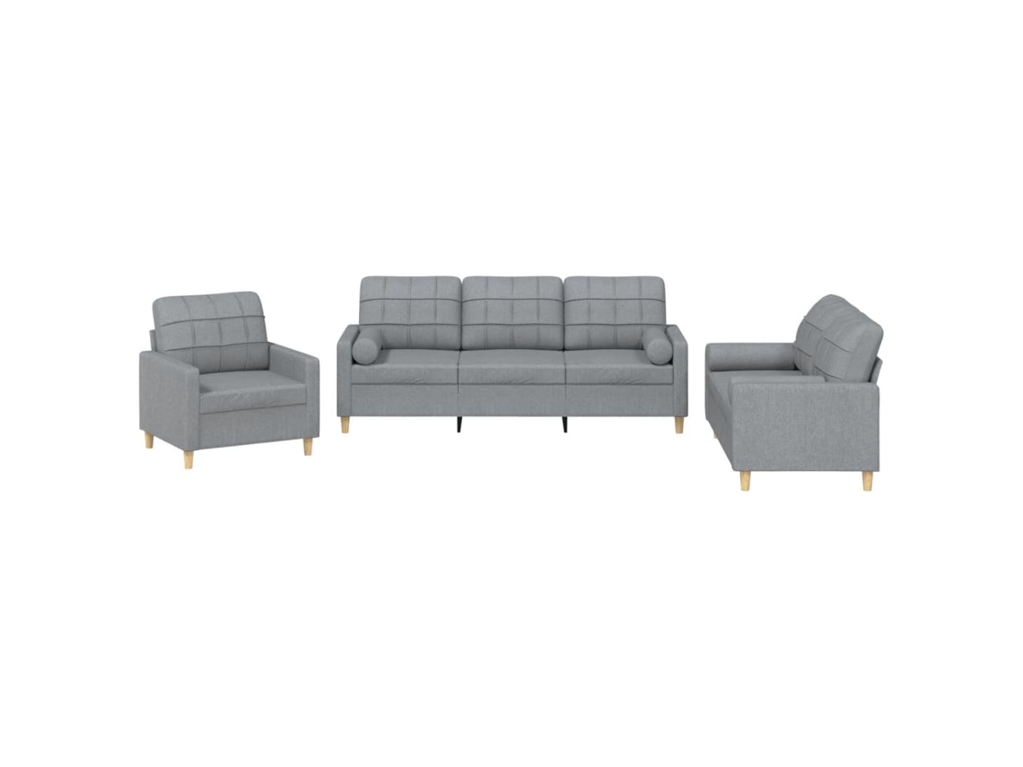 Sofa Set, Sofa Sets Vidaxl Cinzeto Tecido (n/a)
