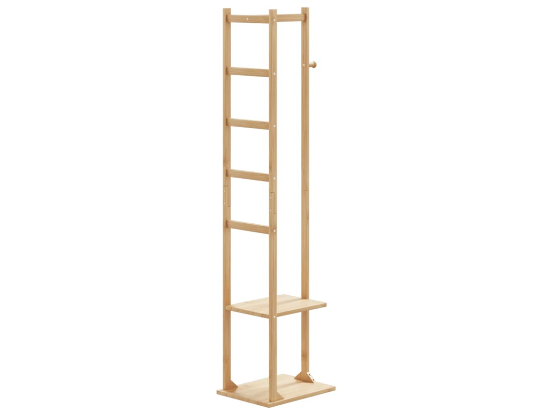 Vidaxl Cabide Com Ganchos E Prateleiras 38,5x30x156 Cm Bambu