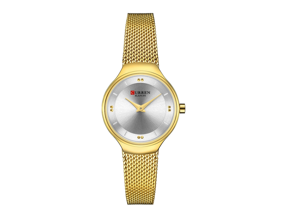 Relógio Feminino Casual De Quartzo Com Pulseira De Malha Milanesa Em Aço Inoxidável.