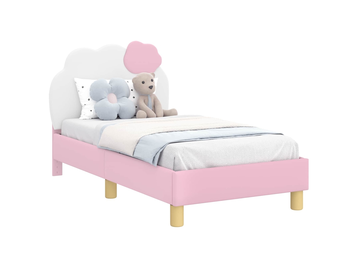 Conjunto 1 Estrutura Da Cama Vidaxl Rosa Espuma Pu (70 X 140 Cm)