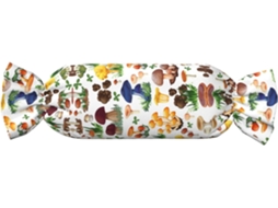 Almofada Cilíndrica Formato de Doce com Estampa Cogumelo Japonês 100 % Poliéster Ideal para Viagens, Casa e