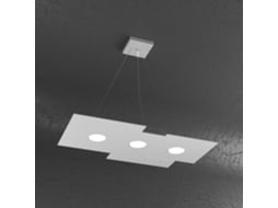 Luminária Pendente Toplight Modern Plate 67x35cm Em Metal Cinza Soquete Gx53x3 Altura Máx. 100cm Top Light