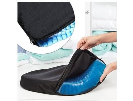 Coussin De Gel Anti Escarres Transparente 37x30x4cm Assento Prolongado Media Wave Store