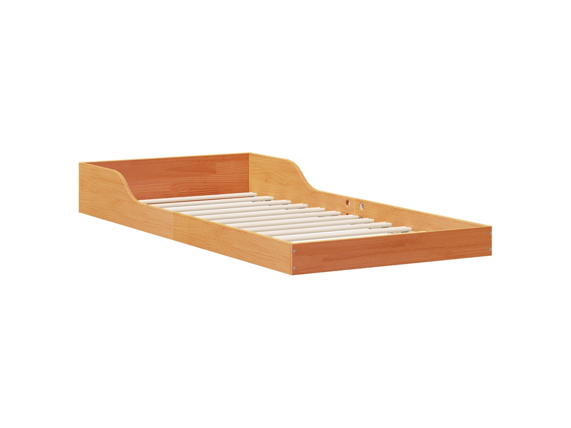 Conjunto 1 Estrado De Cama Plataforma Vidaxl Castanho Madeira De Pinho Maciça (75 X 190 Cm)