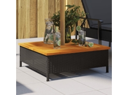 Vidaxl Cobertura P/ Base Guarda-sol 70x70x25 Cm Vime Pe E Acácia Preto