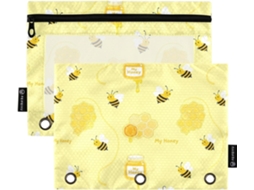 Pacote Com 2-sacos Transparentes Janela Cadernos De 3-argolas