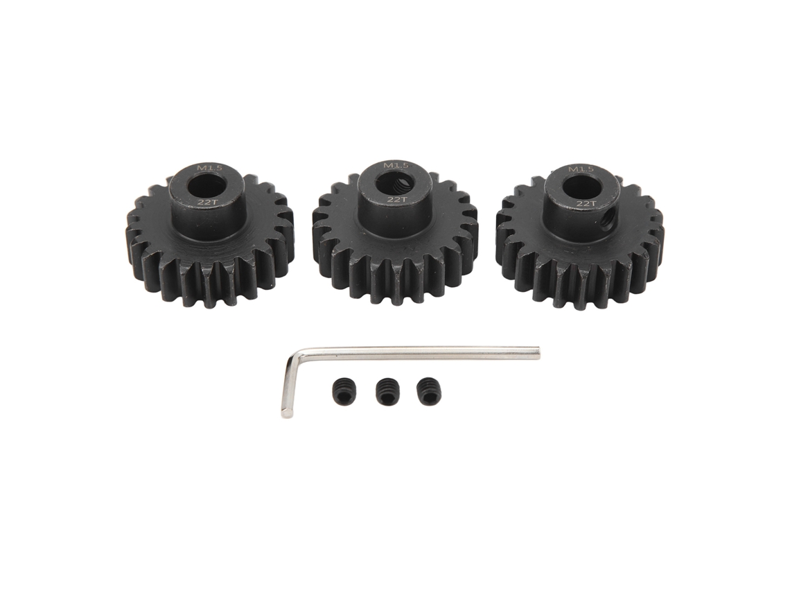 3 Peças Engrenagem Piñão Aço M1.5 Engrenagem Motor 8mm Parafuso M5 Para Carro Rc 1/5 1/8 1/10 22t
