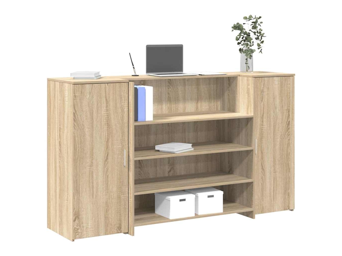 Vidaxl Balcão Recepção 180x50x103,5 Cm Madeira Carvalho Sonoma
