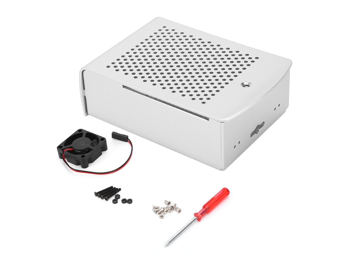 Capa de Alumínio com Ventoinha para Raspberry Pi