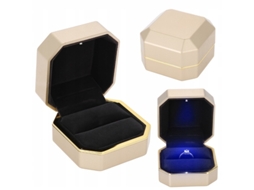 Caixa De Jóias Com Luz Led Para Anéis E Pingentes 7,5x7,5x5,2 Cm 9x7x3,5 Cm Várias Cores