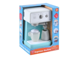Máquina De Café Expresso De Brinquedo, Branca E Azul, Com Vaporizador De Leite E Xícara. Play
