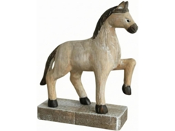 Cavalo De Balanço De Madeira Rockible, Em Posição Vertical, Compacto, Objeto Decorativo Para Sala De Estar
