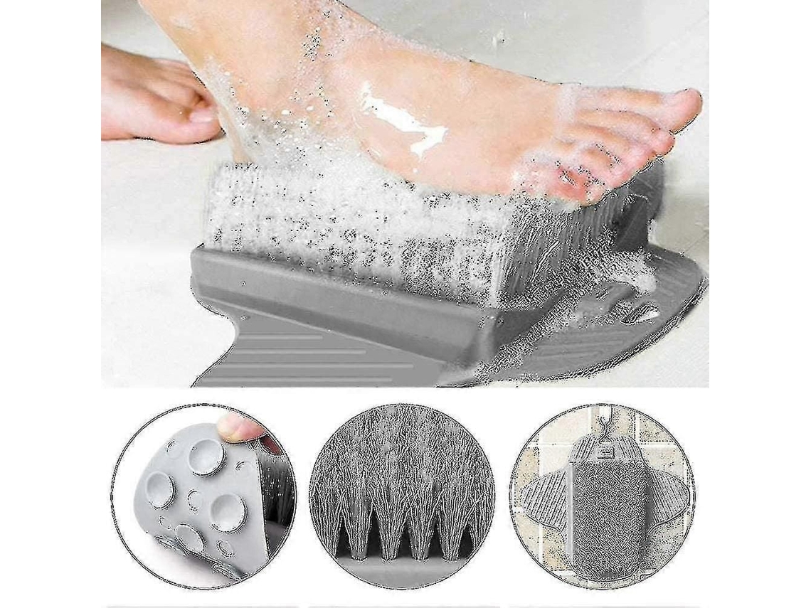 Escova De Pés Massageador Chuveiro Com Copos Recuperação E Acupre Do Pé Macio