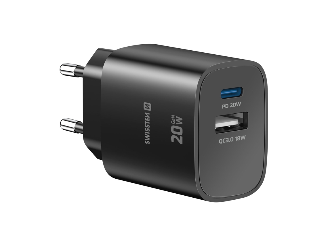 Carregador Usb c 20w Power Delivery e Usb 3.0 SWISSTEN
