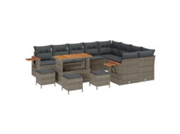 Conjunto 14 Conjunto De Sofá Modular Vidaxl Cinzento Vime Pe (289 X 234 X 85 Cm)