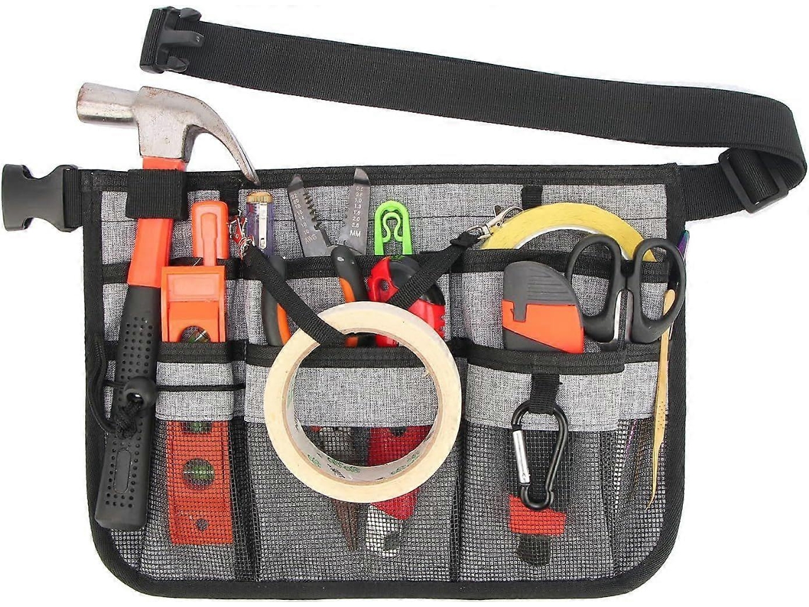 Bolsa De Cintura Ajustável Para Ferramentas De Jardim Com 8 Bolsos Pendurados Slowmoose (cinza)