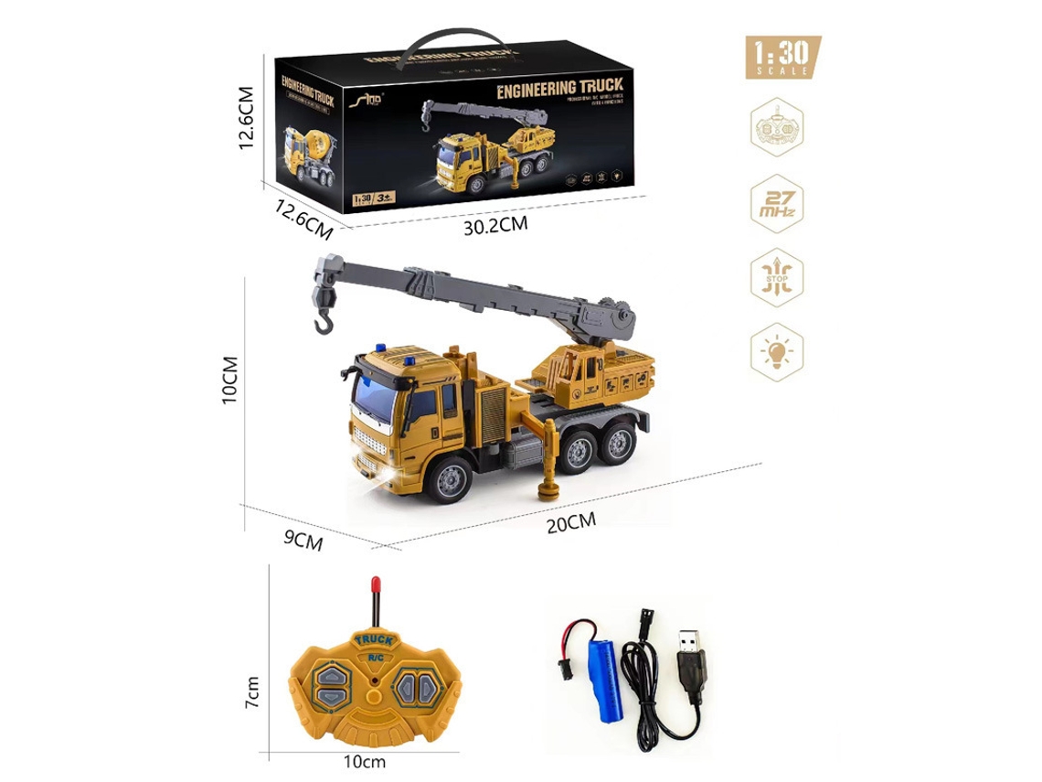 Grua de Engenharia HALINUIA Qh844a 3d (comando À Distância 1 Bateria de Lítio 1 Cabo de Carregamento Amarelo)