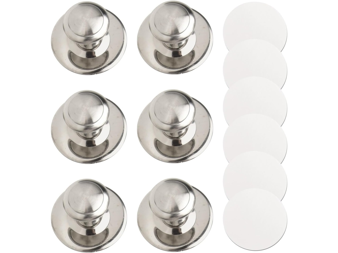 Conjunto De 6 Puxadores Redondos Aço Inoxidável Para Armários, Gavetas E Móveis De Cozinha, Guarda Roupas E Banheiros