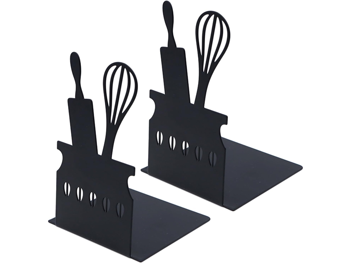 Suportes De Livros Ferro Em Formato Utensílio Cozinha, Organizador De Mesa Compacto Para Livros, Revistas, Pastas De