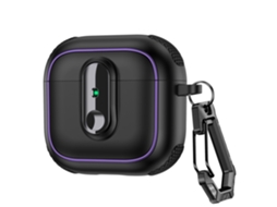 Capa De Silicone Premium Para Airpods3 Com Chaveiro Preto Panoona