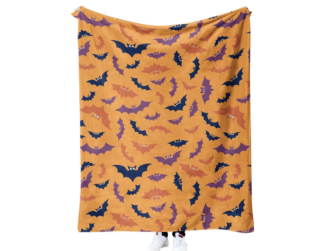 Cobertor De Halloween - Cobertor De Pelúcia De Halloween - Decoração De Halloween Em Flanela Cinza Aconchegante Para Festa, Sofá-c-aquaforge