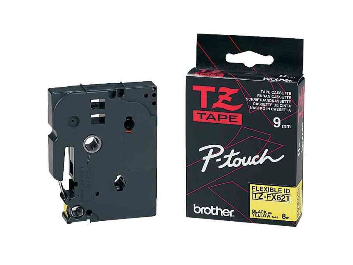 Fita Extra Forte Tze S651 Brother 24mm Fita Preta Sobre Amarela