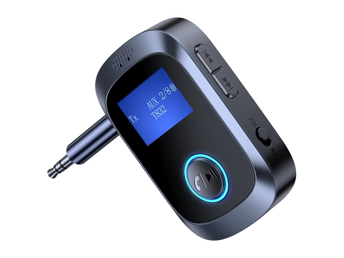 Transmissor Fm YIZHOOD C85 Adaptadores Sem Fio Bluetooth 5.4 Música Estéreo 3 5 Mm Aux Música Sem Perdas Sem Fio com Microfone Led Preto