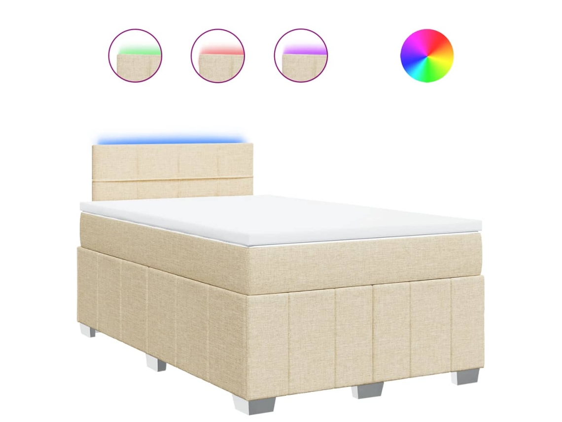 Maison Exclusive - Cama Boxspring Com Colchão 120x190 Cm Tecido Cor Creme