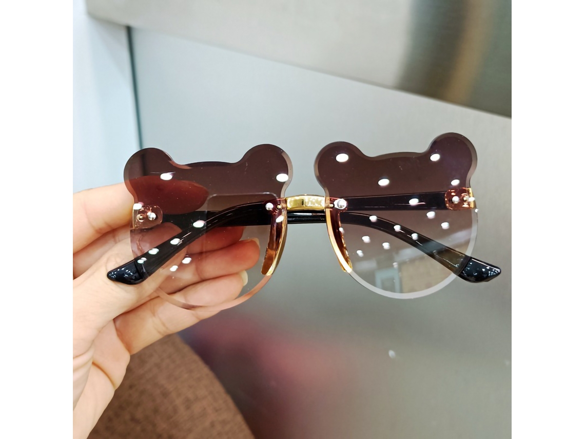 Óculos de Sol Infantis Fashion Baby com Estampa Floral Degradê Marrom - Exclusivo para o Sudeste Asiático