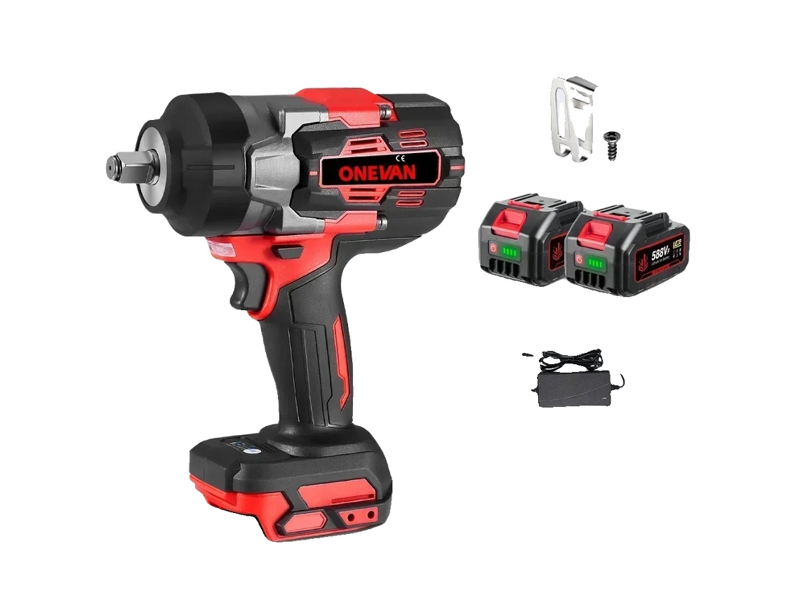 Chave De Impacto, 2800n.m Torque Máximo, Motor Sem Escovas, Jogo De 2 Baterias A