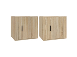 Conjunto de mesas de cabeceira 50x39x47 cm Cor Carvalho Sonoma MAISON EXCLUSIVE