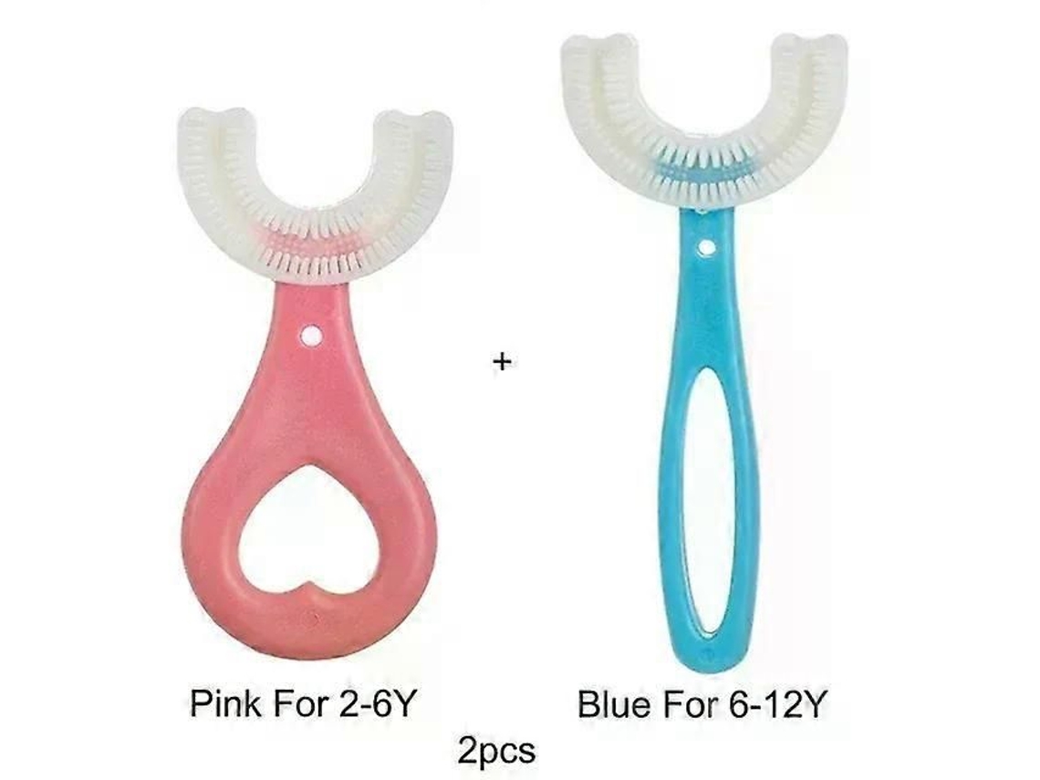 Escova de Dentes Infantil em Formato U com Rotação 360 ​​graus, Mordedor Silicone para Higiene Bucal. GOKOCO