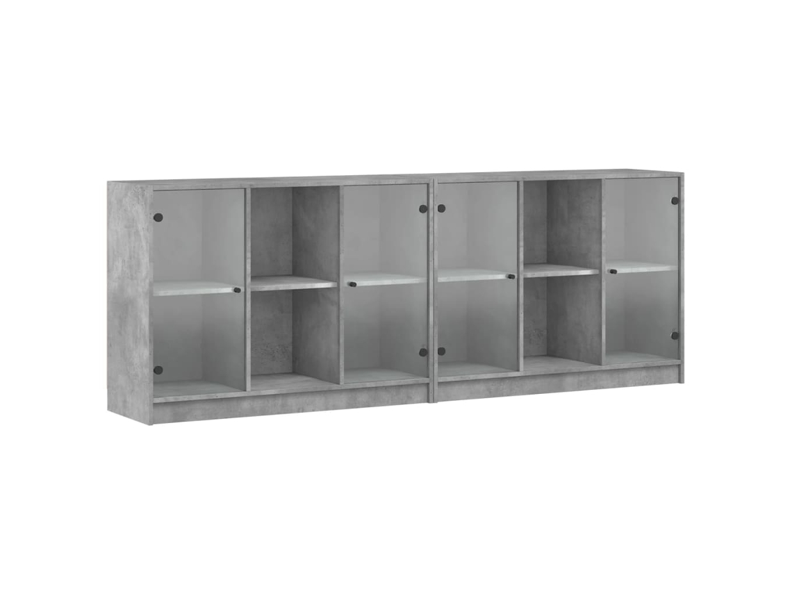 Prateleira com MAISON EXCLUSIVE Portas Derivados Madeira Cinza Cimento (204x37x75 cm)