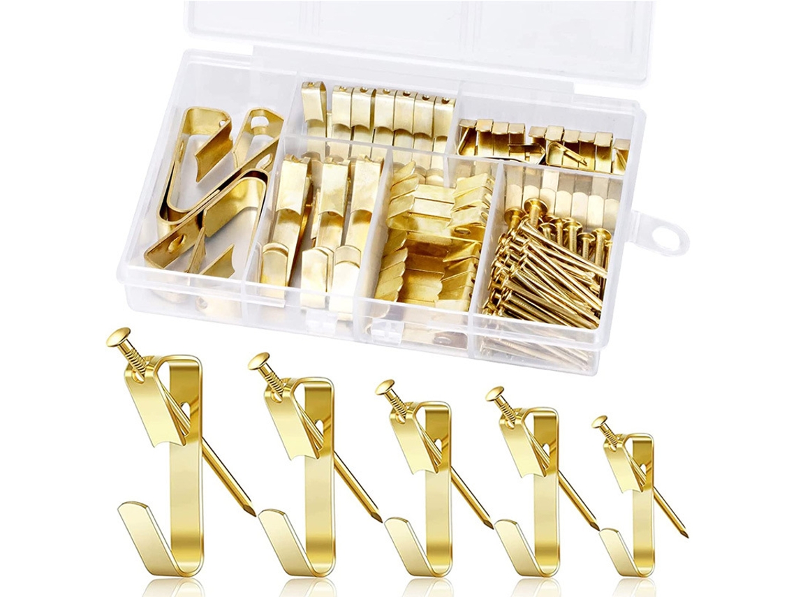 Kit de 130 Peças para Guardar Quadros e Pinturas, com Ganchos Pendurar Molduras. Ideal Uso Doméstico no Escritório. AQUAFORGE