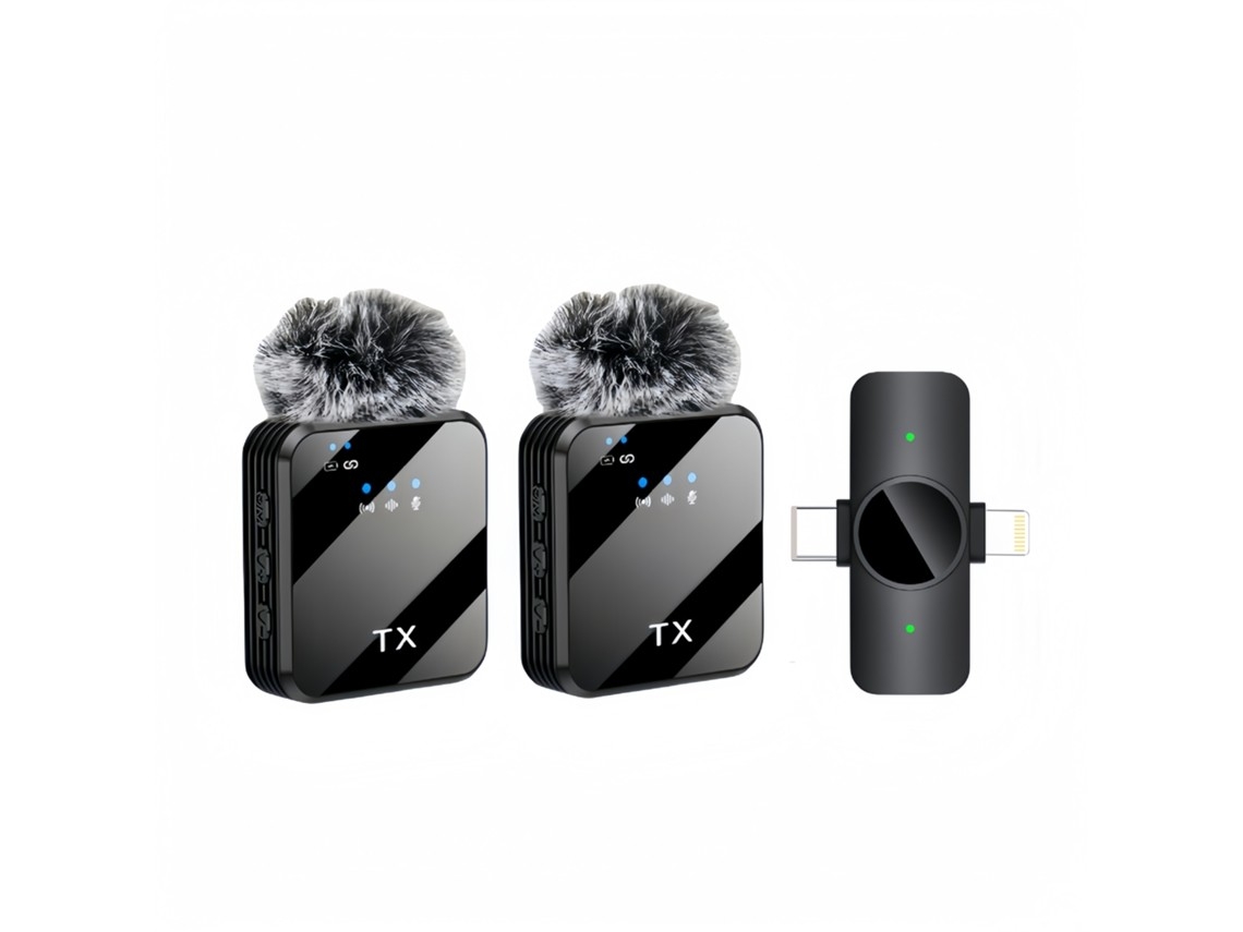 2-in-1 Wireless Lavalier Microphone, Ideal For Live Streaming And Interviews.