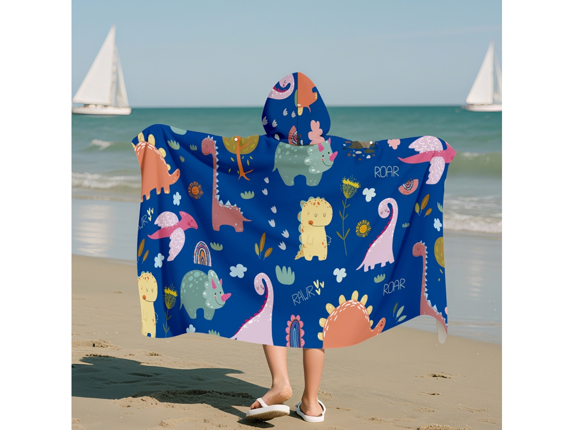 Toalha De Praia Infantil Secagem Rápida Absorvente , Leve E Versátil130×80cm dinossauroczhhmart