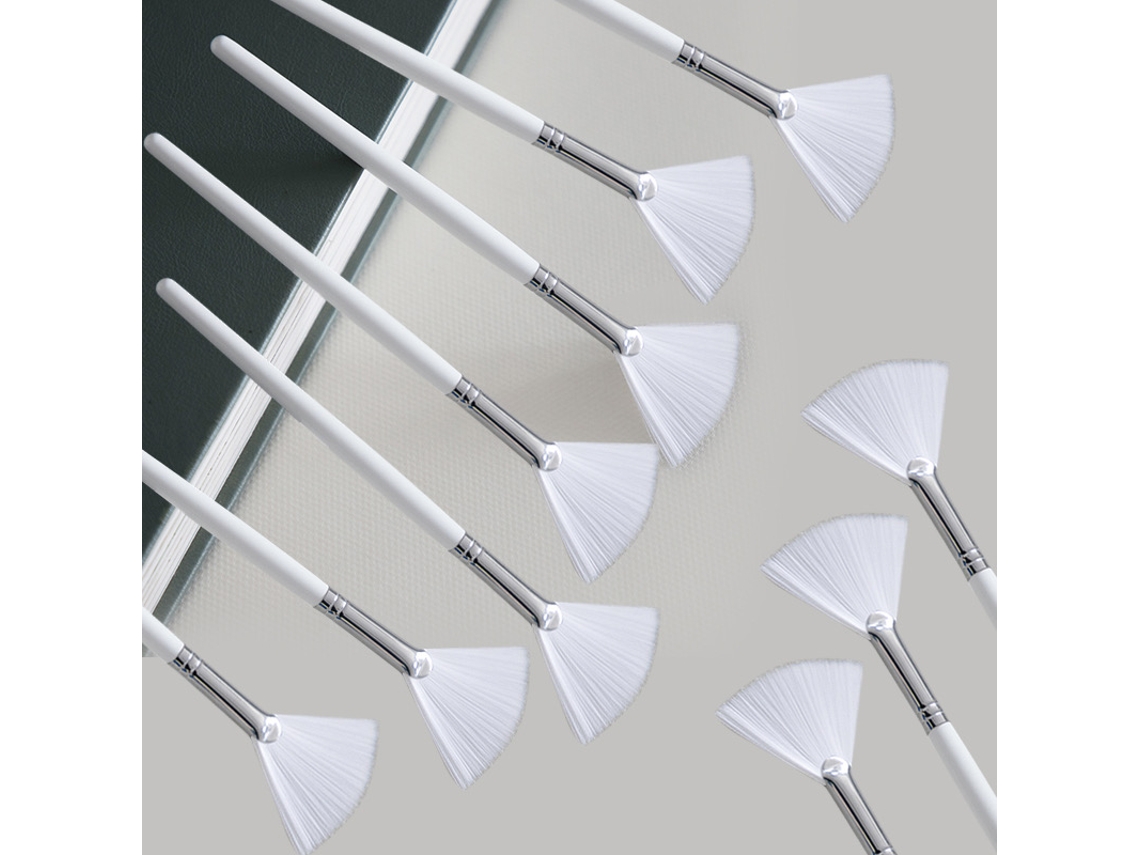 Conjunto de 10 Pincéis para Máscara Facial, Incluindo um Pincel Macio em Formato de Leque e um Pincel para Aplicação de Produtos Ácidos. MDUG