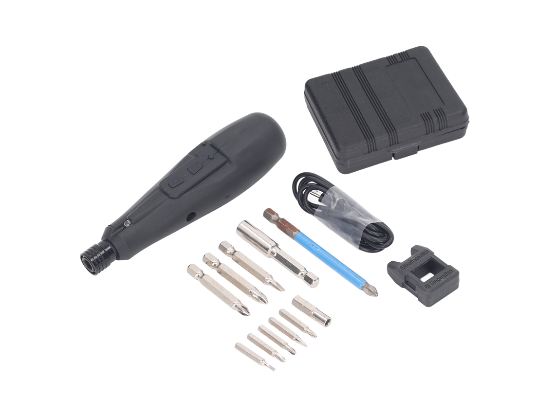 Kit De Parafusadeira Eléctrica Sem Fio Recarregável Com Luz Led E Cabo Usb Reto