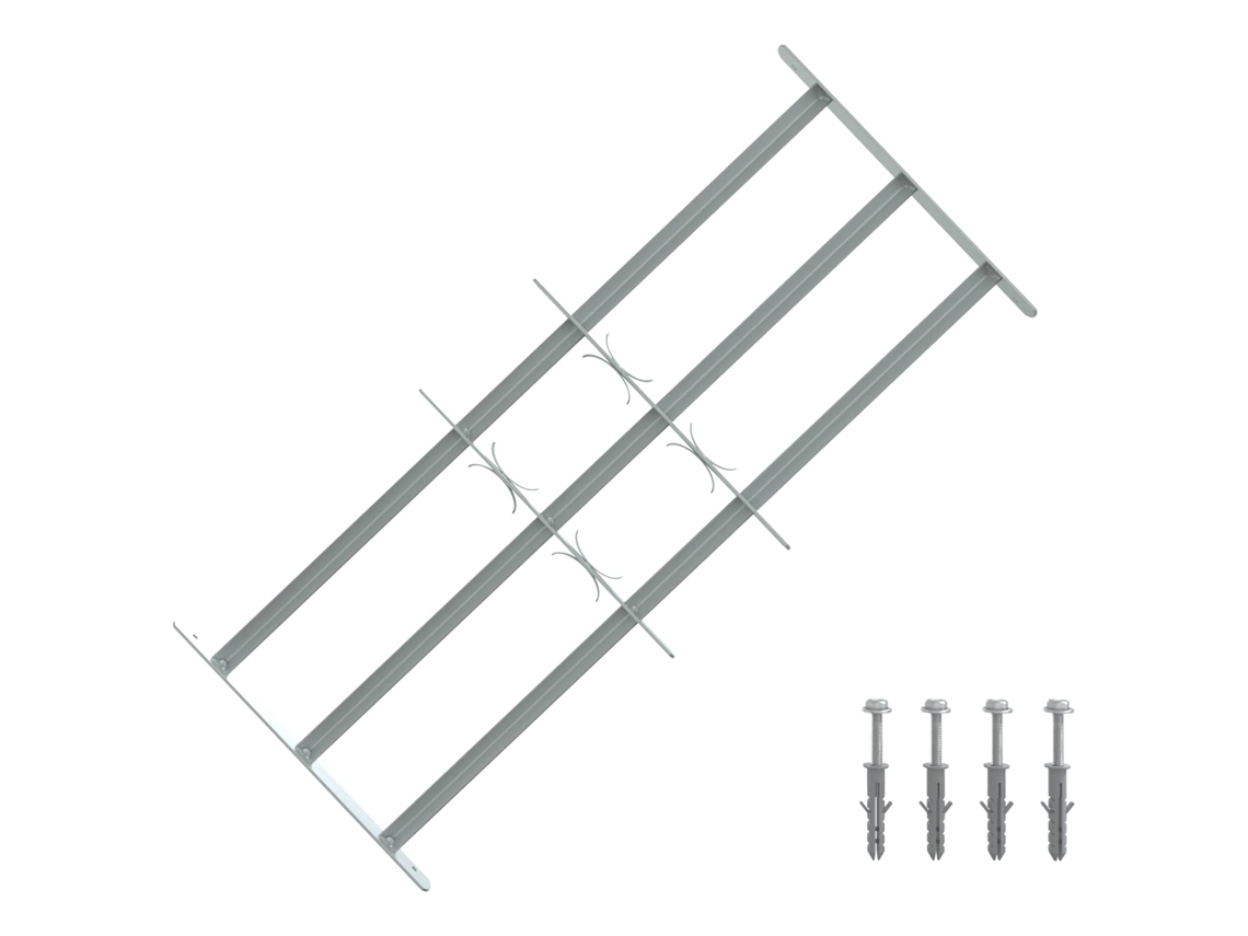 Vidaxl Grade De Segurança Para Janelas Com 3 Barras Transversais