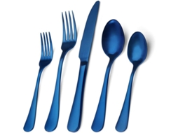 Rebe-set De Talheres De Aço Inoxidável, 5 Peças, Utensílios De Cozinha, Lava-louças, Design Moderno, Azul