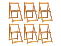 Maison Exclusive - Cadeiras De Jardim Dobráveis 6 Pcs Madeira De Acácia Maciça