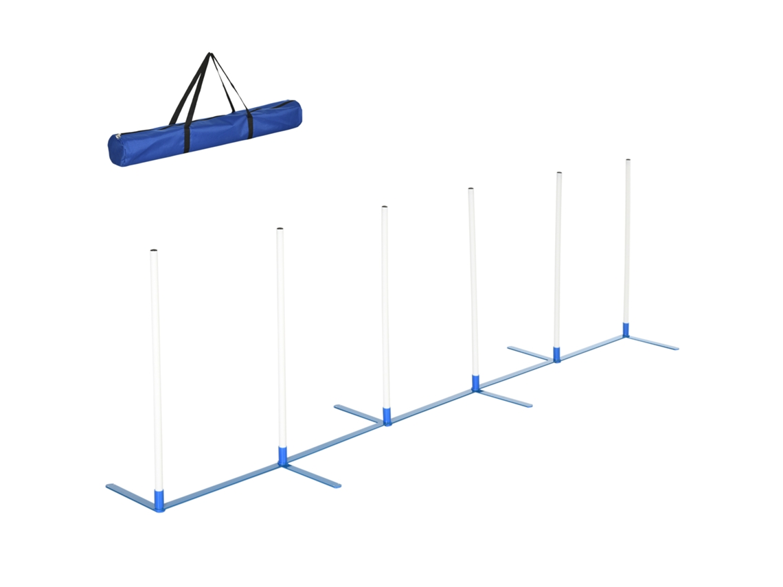 Agility Set Hunde 6 teilig Klappbar Steckhürden 6 Slalomstangen Tragetasche Trainingszubehör Koordination Spiele Training VELTUS TRADE