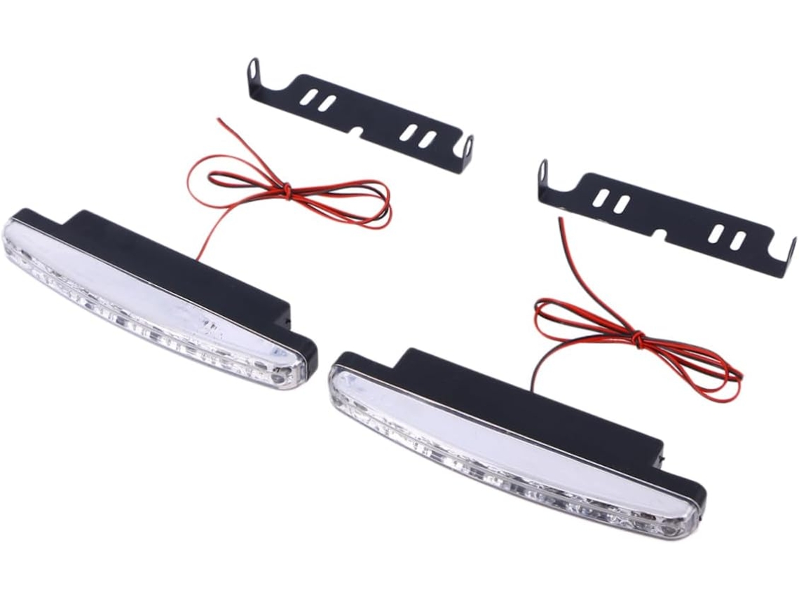 Conjunto De 2 Luzes Diurnas Led Com Suporte Montagem Para Veículos