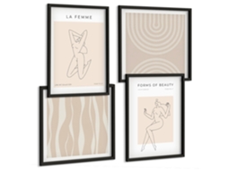 Quadros Decorativos Para Parede Interiores De Edifícios Históricos Moldura Preta Quadros Para A Sala De Estar Espelharte (conjunto De 4 Imagens)