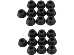 20 Almofadas Cônicas De Borracha Embutidas, 21mm X 10mm, Pretas