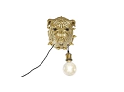Luminária de Parede em Resina com Bulldog Dourado, 25x23x29cm ALEXANDRA HOUSE LIVING