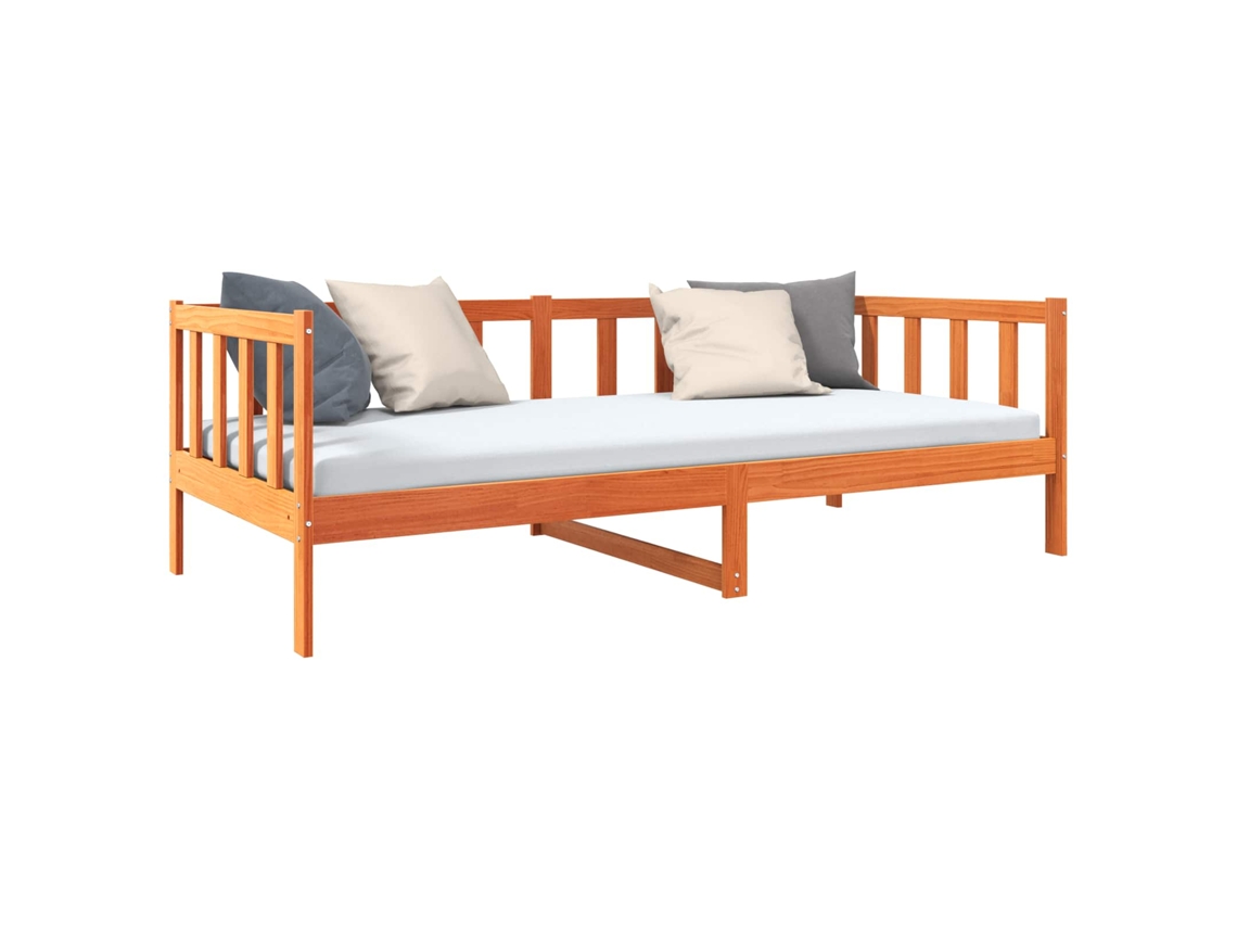Estrutura da Cama com Cabeceira Marrom Cera 90 X 190 Cm VIDAXL