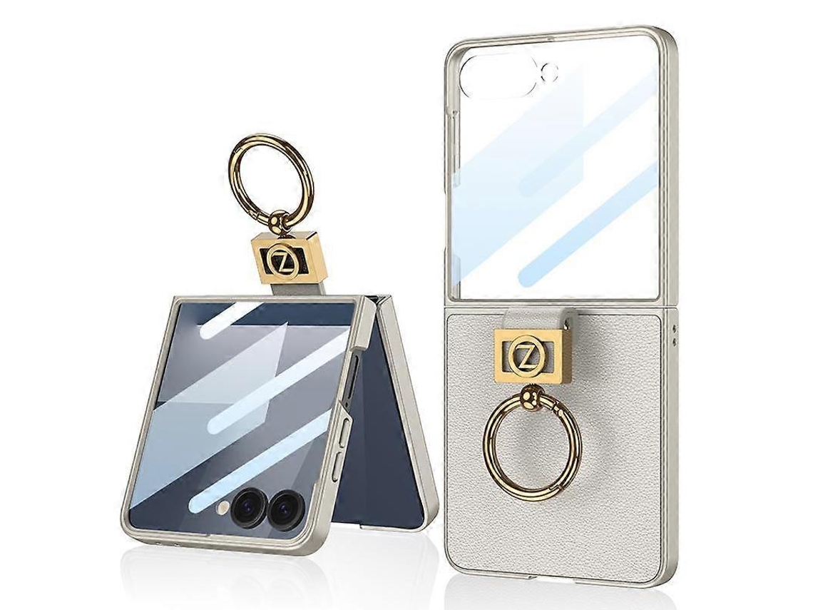 Capa De Couro Lisa Ultrafina Integrada Gkk Com Anel Em Z Para Samsung Galaxy Z Flip7 5g