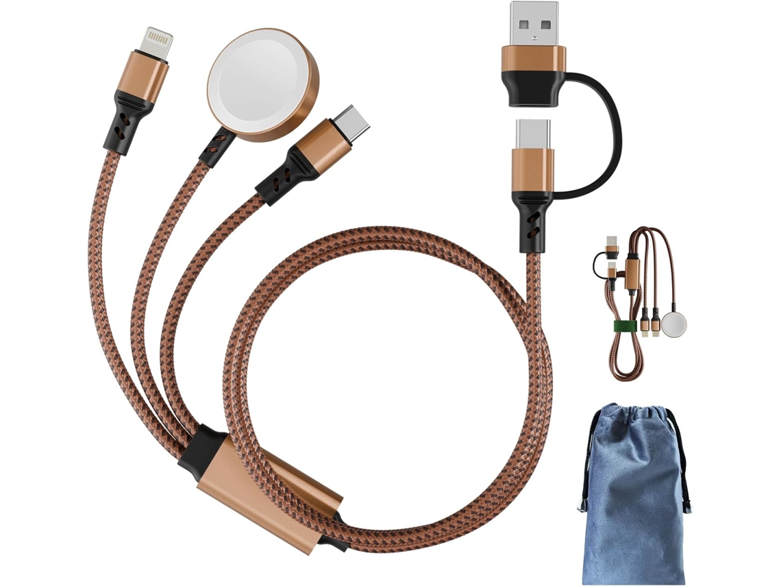 Kit Carregador E Cabo Lightning Rápido Viagem Compatível Com Apple Watch E Iphone