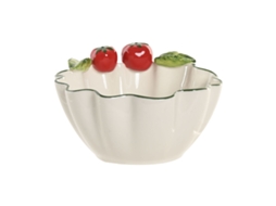 Tigela Home Esprit Branco Vermelho Verde Grés Mediterrâneo
